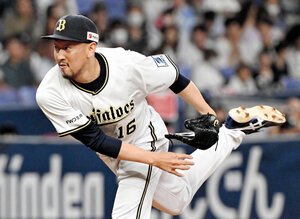 オリックスの平野佳寿=2023年、白井伸洋撮影
