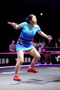 女子決勝で陳幸同と対戦する張本美和(撮影･江口和貴)