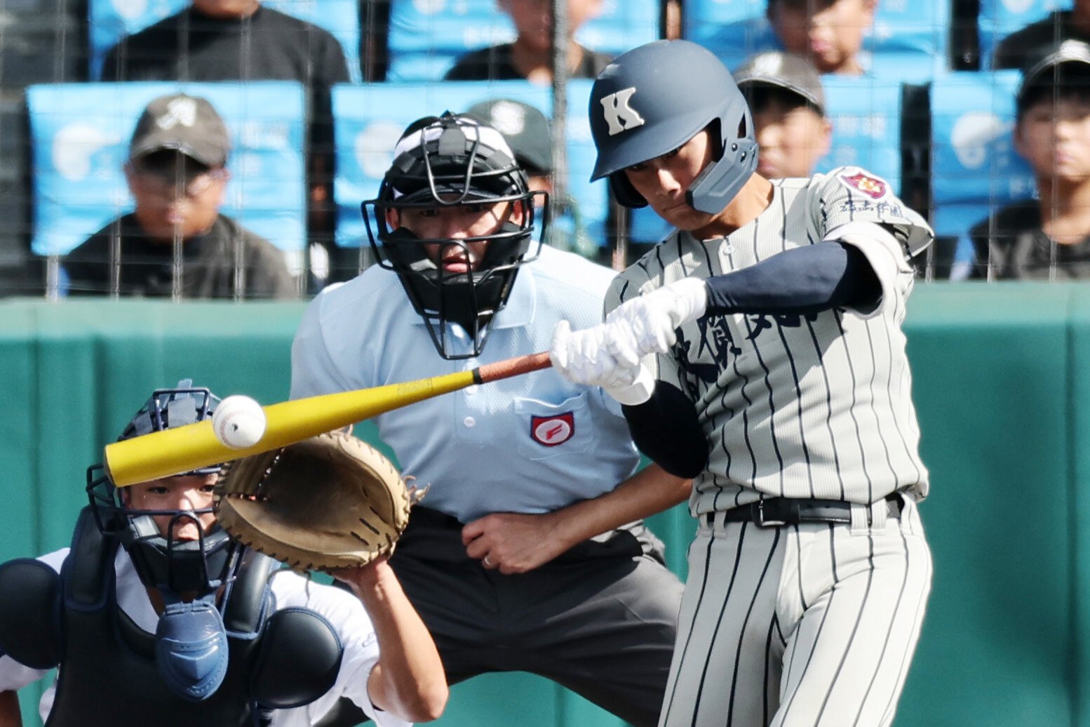 敦賀気比―横手　三回表敦賀気比2死二、三塁、五十子は左前適時打を放つ