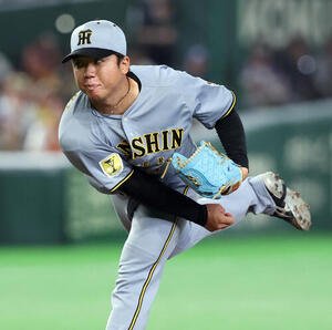 巨人対阪神　力投する阪神先発の村上頌樹(撮影･浅見桂子)