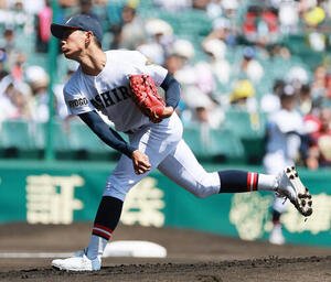 智弁和歌山対社　社先発の岩井秀耶(撮影･上山淳一)