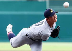 仙台育英対花咲徳栄　花咲徳栄戦に先発する仙台育英の古川諒弥(撮影･加藤哉)