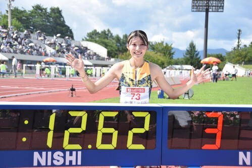 9日、女子100メートル障害で日本新を樹立した中島ひとみ