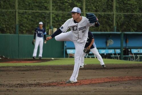 ライブBPに登板する西武宮沢太成(撮影･金子真仁)
