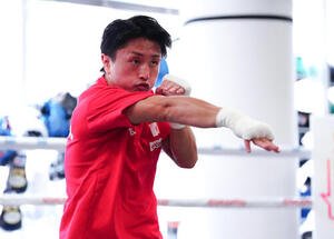 公開練習で汗を流す石井武志(撮影･鈴木みどり)