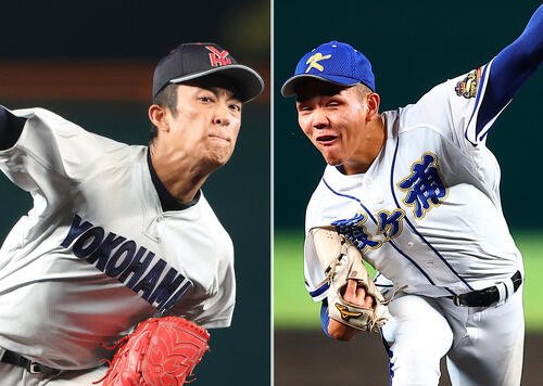 横浜･織田翔希(左)と霞ケ浦･小林将大