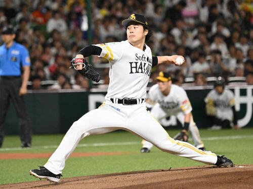 ソフトバンク対楽天　ソフトバンク先発の松本晴(撮影･林敢治)