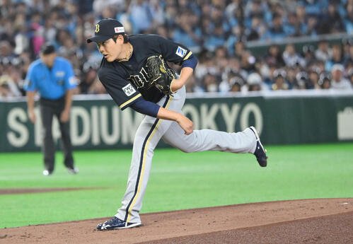 西武対オリックス　オリックス先発の九里亜蓮(撮影･滝沢徹郎)