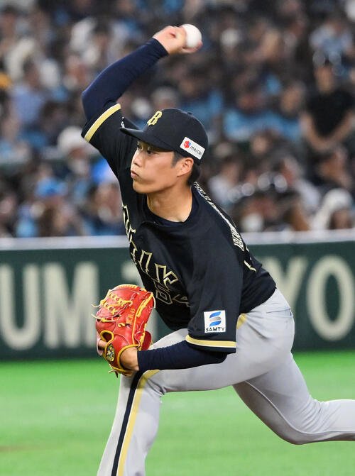 西武対オリックス　オリックス5番手で登板する東山玲士(撮影･滝沢徹郎)