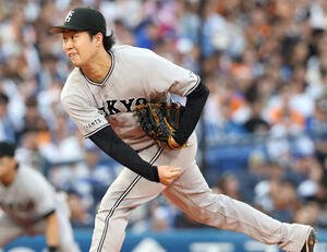 DeNAr対巨人　巨人先発の山崎伊織(撮影･浅見桂子)