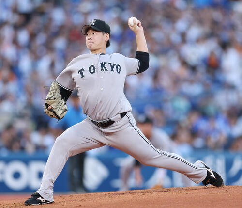 DeNA対巨人　先発し力投する巨人井上温大(撮影･増田悦実)