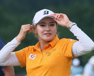 CATレディースのプロアマ戦後の練習を終えた桑木志帆(撮影･水谷安孝)