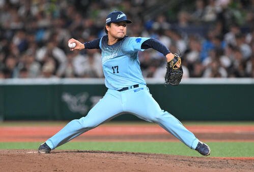 西武対オリックス　西武3番手の松本航(撮影･滝沢徹郎)