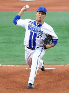 DeNA対巨人　力投するDeNA先発の藤浪晋太郎(撮影･浅見桂子)