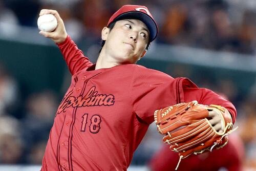 巨人対広島　7回裏、力投する森下暢仁(撮影･河田真司)