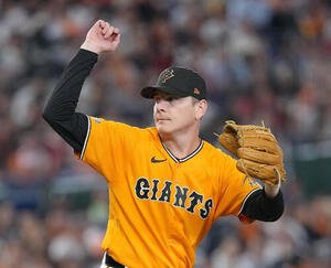 巨人対広島　巨人先発のスペンサー･ハワード(撮影･足立雅史)