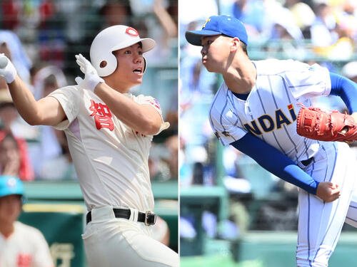 智弁和歌山･井本陽太(左)と健大高崎･石垣聡志