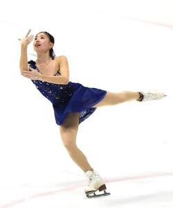 女子ショートプログラム(SP)の演技をする住吉りをん(撮影･小島史椰)