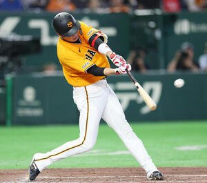 巨人対広島　4回裏巨人無死、本塁打を放つ坂本勇人(撮影･増田悦実)