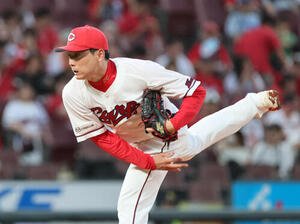 広島対DeNA　広島先発の栗林良吏(撮影･加藤孝規)