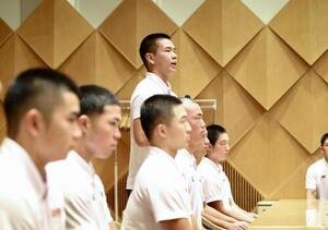 決意表明するU18高校日本代表･小野舜友(撮影･河田真司)