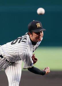 阪神対巨人　力投する阪神先発の才木浩人(撮影･前田充)
