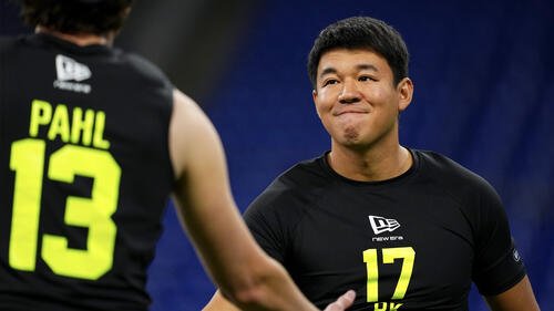 2月のNFLコンバインに参加した際の松澤寛政(NFL Football Operations公式Xから)