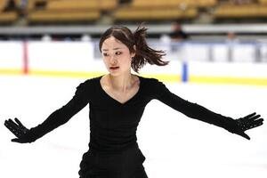 公式練習に臨む島田麻央(撮影･宮地輝)