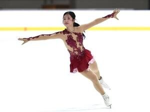公式練習に臨む中井亜美(撮影･宮地輝)