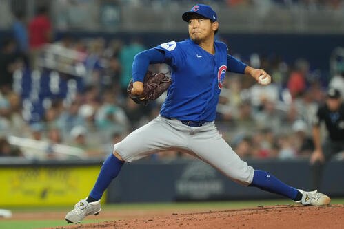 マーリンズ戦に先発したカブス今永昇太(AP)