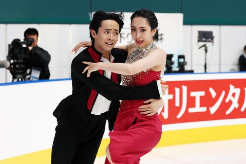 アイスダンスRDで華麗な演技を披露する櫛田育良、島田高志郎組(撮影･宮地輝)
