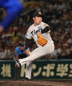 阪神対DeNA　阪神2番手の石井大智(撮影･宮崎幸一)