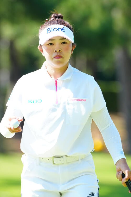 18番、ホールアウトした山下美夢有(撮影･江口和貴)
