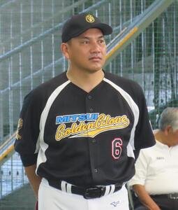 ｢三井ゴールデン･グラブ野球教室｣に参加した侍ジャパン井口資仁監督(撮影･水谷京裕)