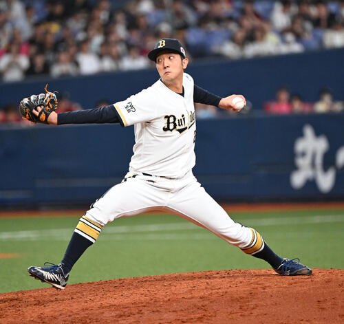 オリックス対楽天　6回途中、登板したオリックス田嶋大樹(撮影･和賀正仁)