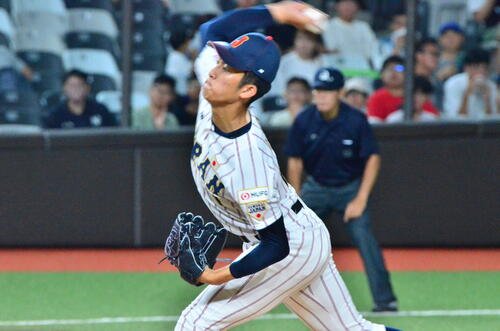 決勝進出がかかった台湾戦に先発する織田翔希(撮影･平山連)