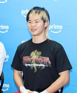 会見に臨む那須川天心(撮影･鈴木正人)
