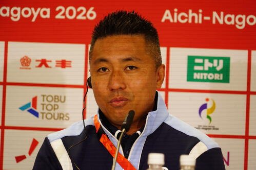 愛知･名古屋アジア大会の公式会見に出席したU－23香港代表の曽昭達監督