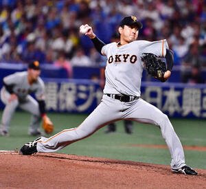 左アキレス腱を断裂する前。19年8月6日、中日戦で力投