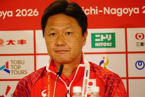 愛知･名古屋アジア大会の公式会見に出席したU－21サッカー日本代表大岩剛監督