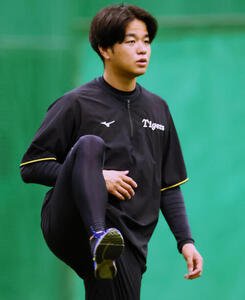 指名練習に参加した阪神高橋遥人(撮影･加藤哉)