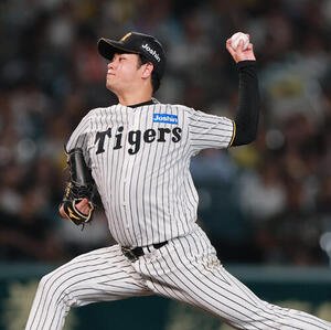 阪神対広島　6回表、力投する阪神高橋遥人(撮影･上山淳一)