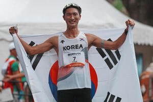 アジア大会で銅メダルに輝いた韓国の崔炳光(AP)