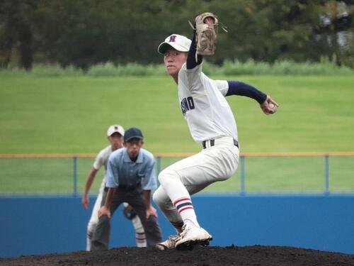 習志野対東海大浦安　習志野、先発の浅野侠助(撮影･保坂淑子)