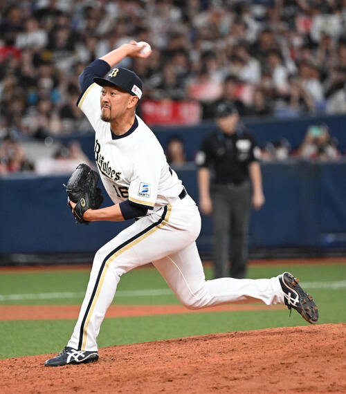 オリックス対ソフトバンク　9回に登板するオリックス平野佳寿(撮影･和賀正仁)
