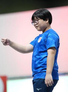eスポーツ｢ぷよぷよ｣決勝　決勝に臨む栗原悠輝(撮影･森本幸一)