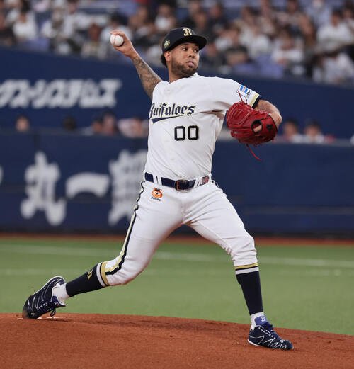 オリックス対日本ハム　オリックス先発のアンダーソン･エスピノーザ(撮影･宮崎幸一)