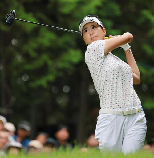 ティーショットを放つ木戸愛(2026年9月撮影)