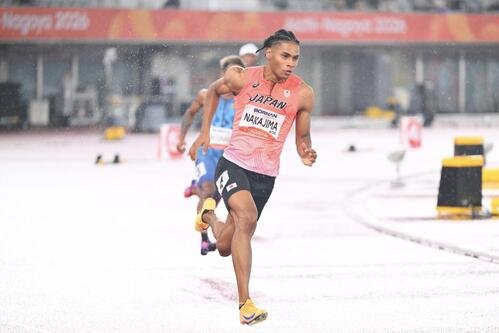 男子400メートル決勝で力走する中島佑気ジョセフ(撮影･滝沢徹郎)