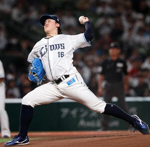 西武対楽天　西武先発の隅田知一郎(撮影･浅見桂子)